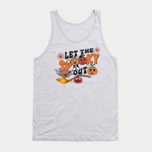 Groovy,Let Spooky-Retro Halloween,Vintage Design Tank Top